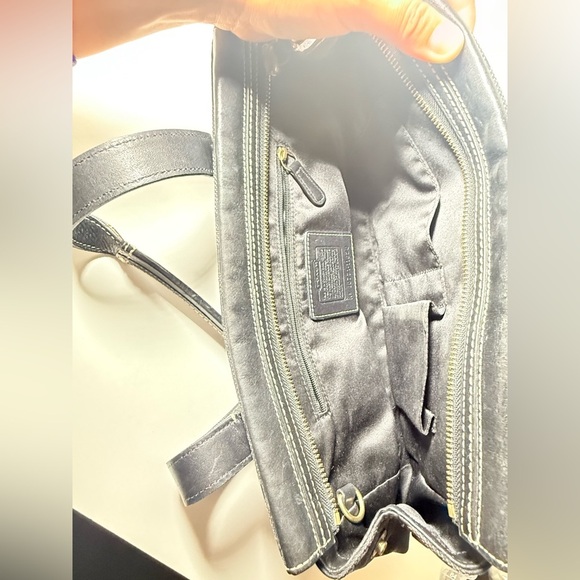 COACH Black Hampton Caryall Signature C Satchel Bag - Picture 6 of 12